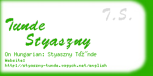 tunde styaszny business card